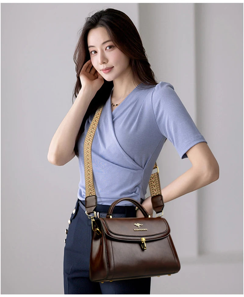 High Quality Leather Shoulder Crossbody Bags for Women 2024 Ladies Luxury Designer Fashion Handbags Female Messenger Sac A Main
