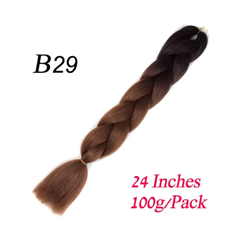 Lihui 24 Inch Pre-Stretched Synthetic Braiding Hair – Kanekalon Jumbo Braid | 100g | 100+ Ombre Colors
