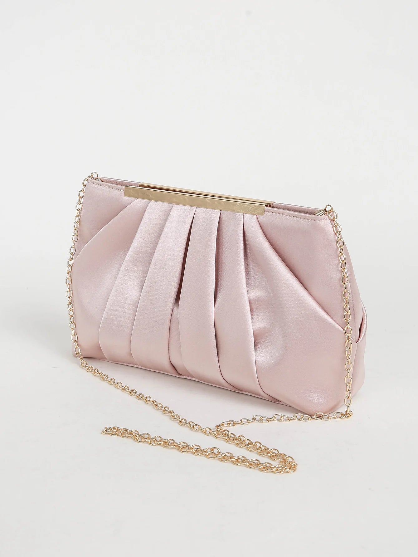 PU Leather Ruched Clutch | Elegant Formal Party & Wedding Purse Luxegan