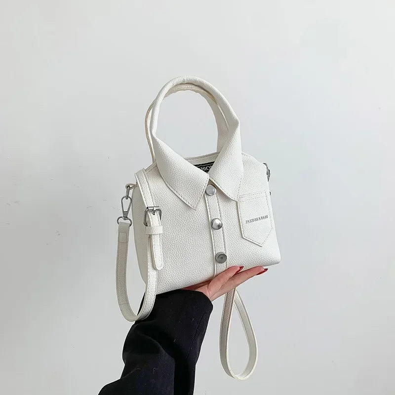Designer Style PU Square Bag | Compact Shoulder & Crossbody Handbag Luxegan