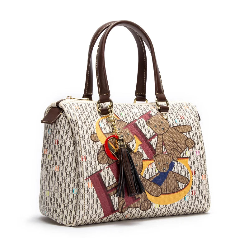Luxury Jacquard Bowling Bag | Colorful PVC Commuter Crossbody Luxegan