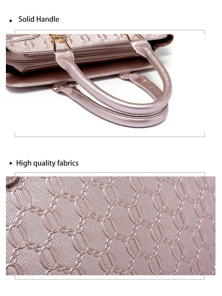 LadiesHandbag Set Top Handle Bags 4 Pieces Set inPULeather,ToteBagShoulderBagClutch andCardHolderSets forShoppingWorkTravel Gift