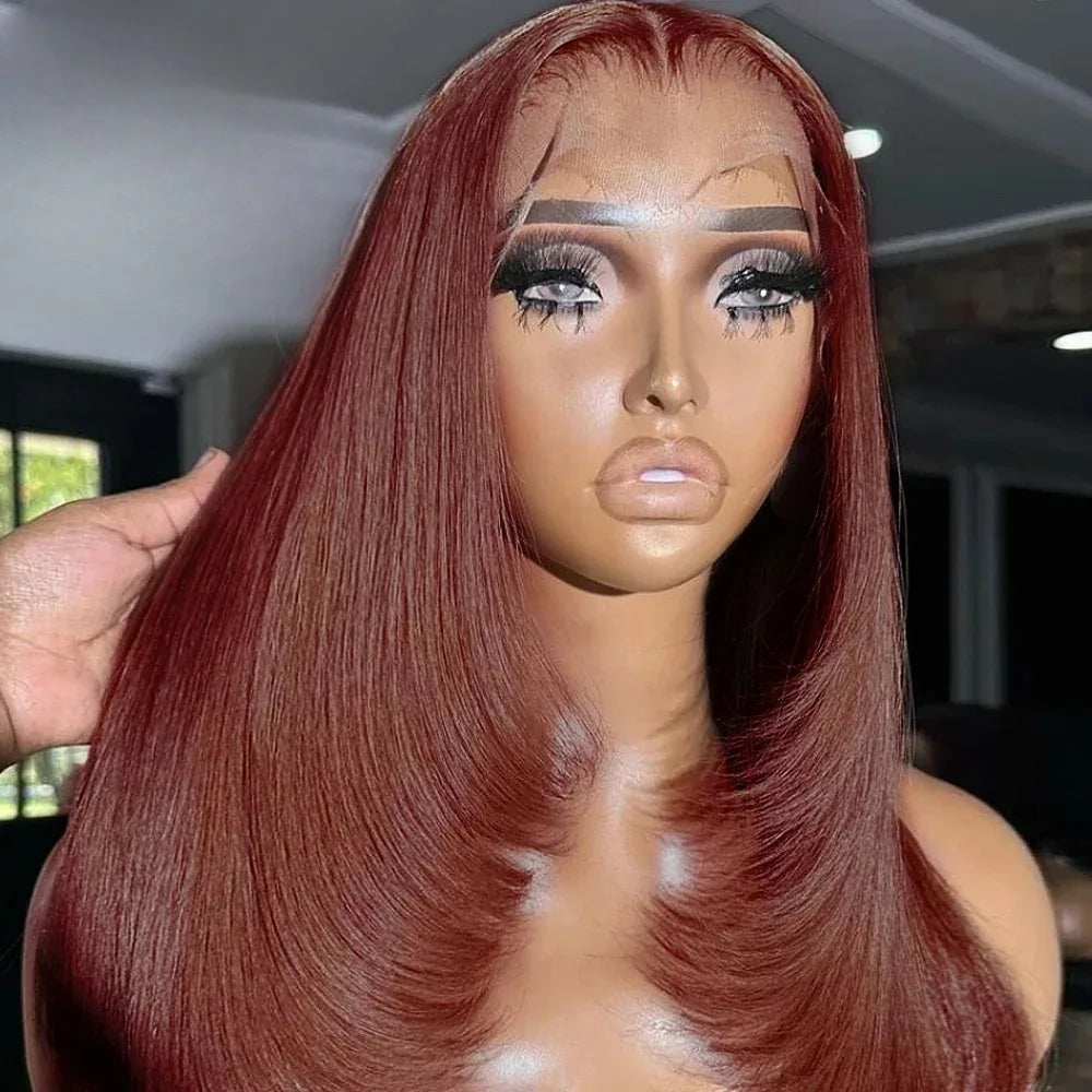 Light Pink Layered Straight Bob | Sophisticated 13x4 HD Transparent Lace Frontal | Elegant 12-Inch High-Temperature Fiber Wig | "Dignified" Natural Hairline Glueless Wig for Daily Wear & Cosplay Luxegan