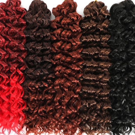 14–22 Inch Synthetic Deep Wave Crochet Hair | Afro Curl Braiding Extensions Luxegan