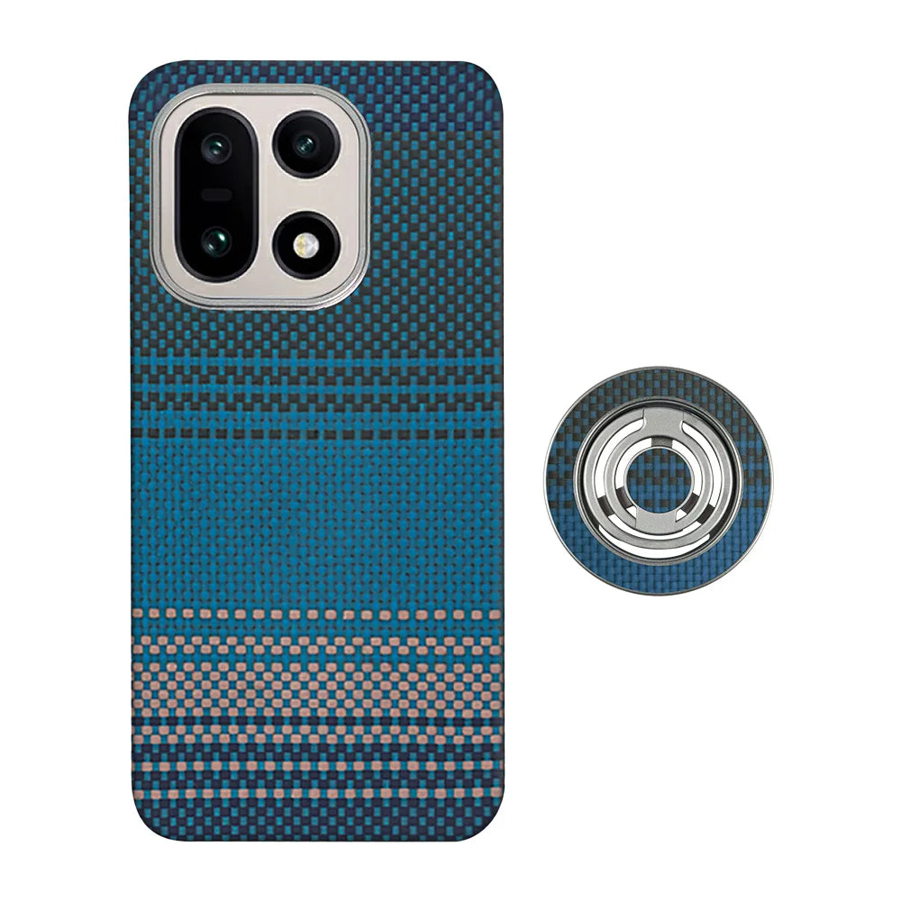 Para funda de teléfono OnePlus 15 de fibra de aramida Kevlar, carcasa dura de fibra de carbono ultradelgada y ligera, cubierta protectora magnética para negocios