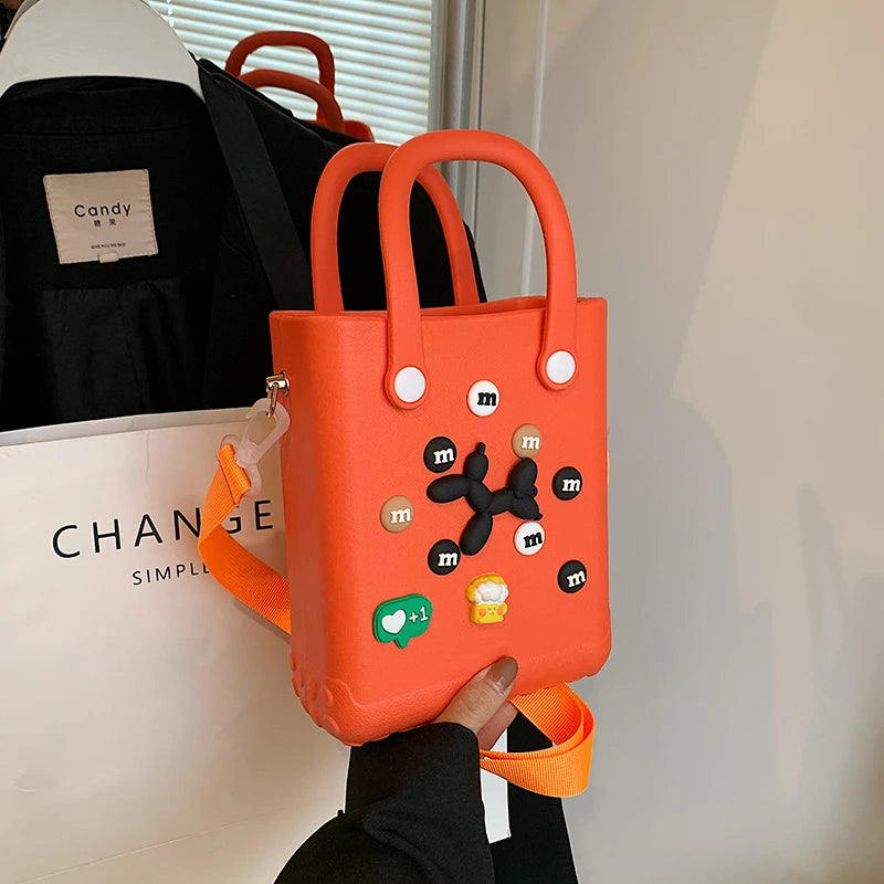 Hard Waterproof PVC Bucket Bag | Lightweight Beach & Travel Handbag Luxegan