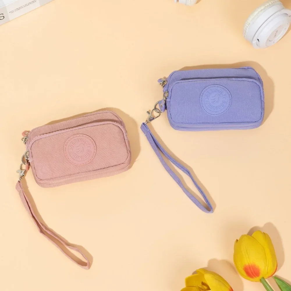 New Waterproof Coin Purse with Key Ring | Solid Color Card Holder & Large Capacity Wear-Resistant Handbag (Unisex Storage Bag) Luxegan