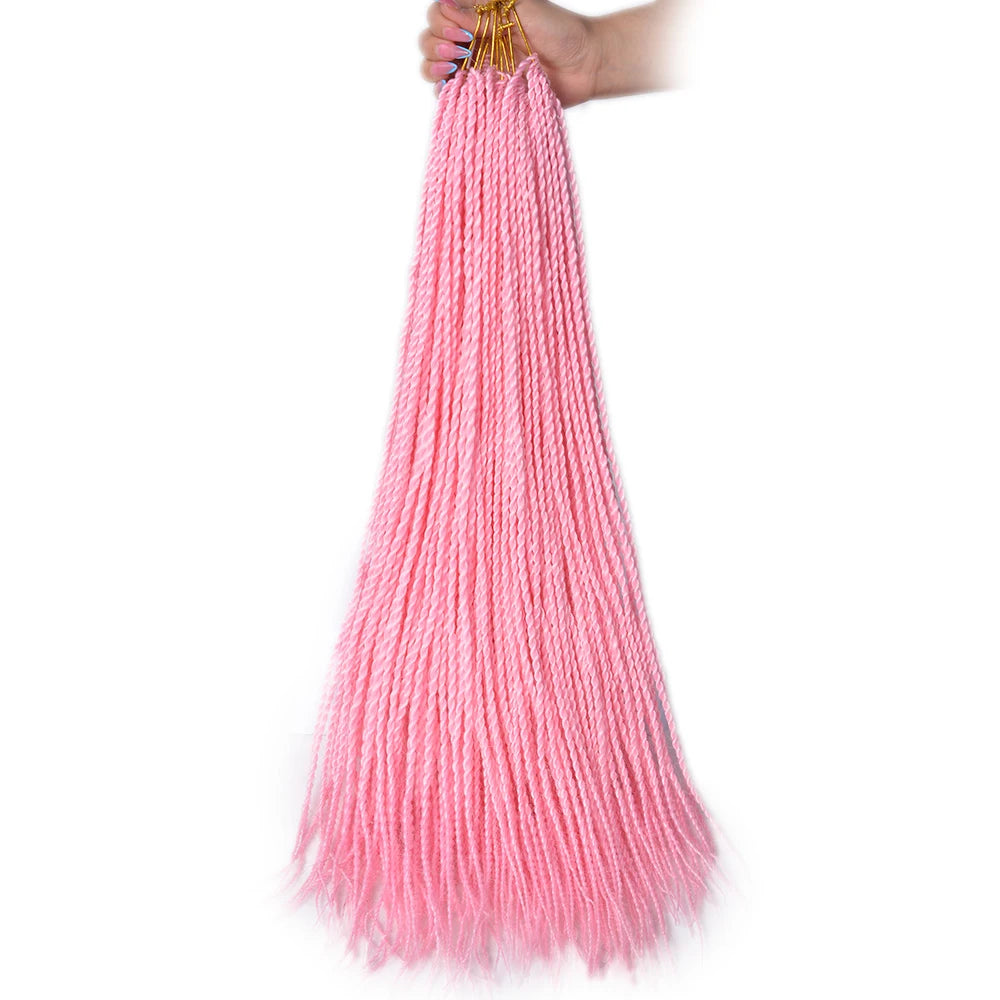 24-Inch Long Ombre Box Braids Crochet Hair - Pre-Looped Synthetic Braiding Hair Extensions - High Temperature Fiber 22 Strands/Pack Piano Color Crochet Braids for Women & Girls (27 Colors Available)