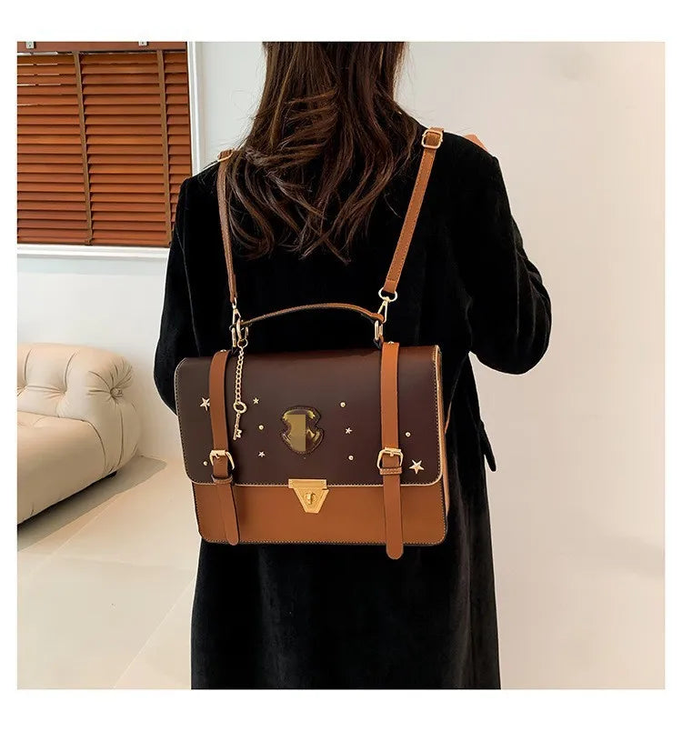 Magic Academy Style Cambridge Bag | Handheld British Postman Crossbody | Vintage Baguette Shoulder Bag with Scholarly Charm Luxegan