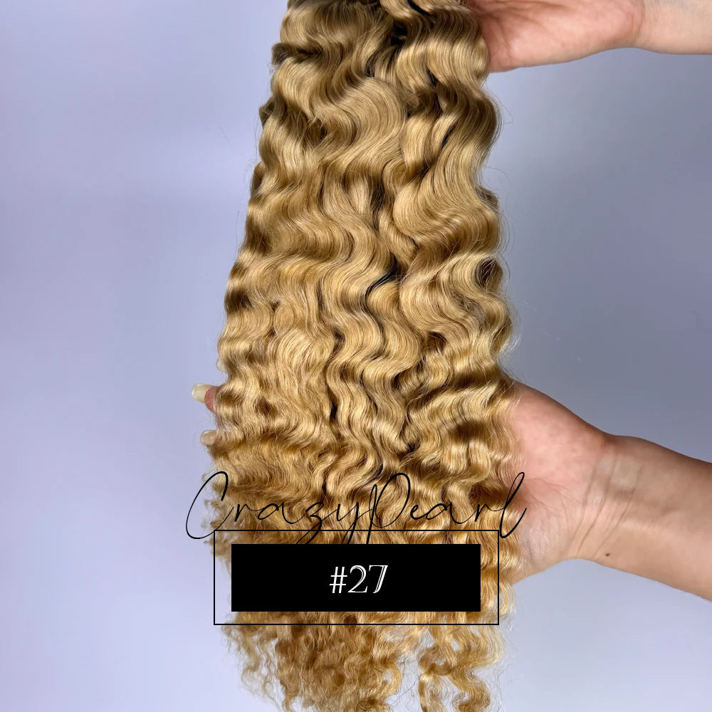 Curly Feather Crochet Human Hair Extensions | 12–30 Inch Luxegan