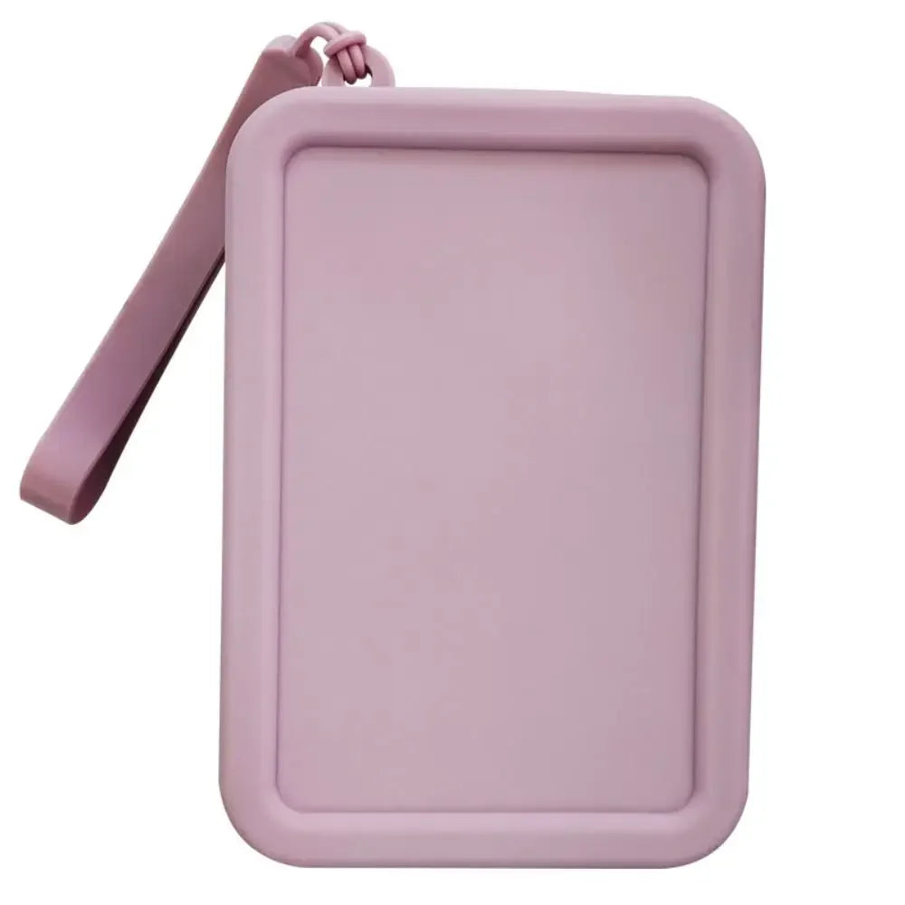 Morandi Color Silicone Cosmetic Bag | Rectangle Large Capacity Multifunction Storage Pouch | Solid Color Zipper Coin Purse Luxegan