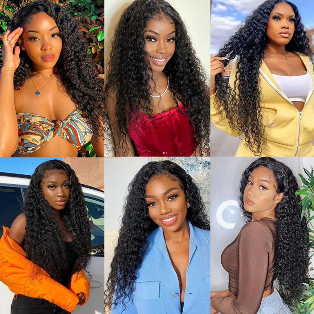Transparent Deep Wave Lace Frontal Wig | Sophisticated 13x6 & 13x4 French Lace | Elegant "Brazilian Remy" 26+ Inch Length | "Dignified" Pre-Plucked 4x4 Closure Human Hair for Radiant Versatile Styling Luxegan