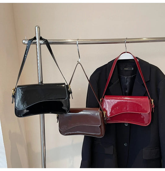 Elegant Solid Saddle Bag | Versatile Shoulder & Crossbody Purse Luxegan
