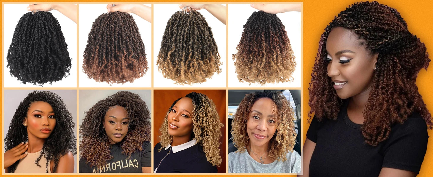 Yanky Twist Crochet Hair – Fluffy Pre-Looped Spring Mini Twist & Passion Twist Braiding Hair - view 6