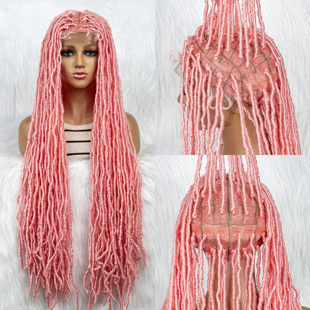 Pink & Blue Braided Wig | Full Lace Butterfly Locs & Dreadlocks