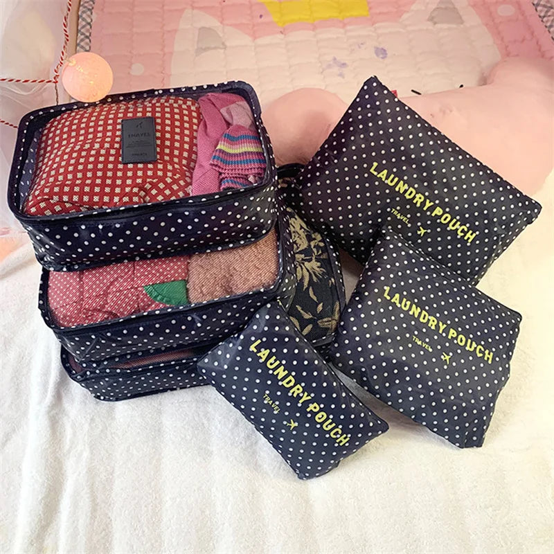 6 PCS Travel Storage Bag Set | Tidy Organizer Wardrobe Suitcase Pouch Luxegan