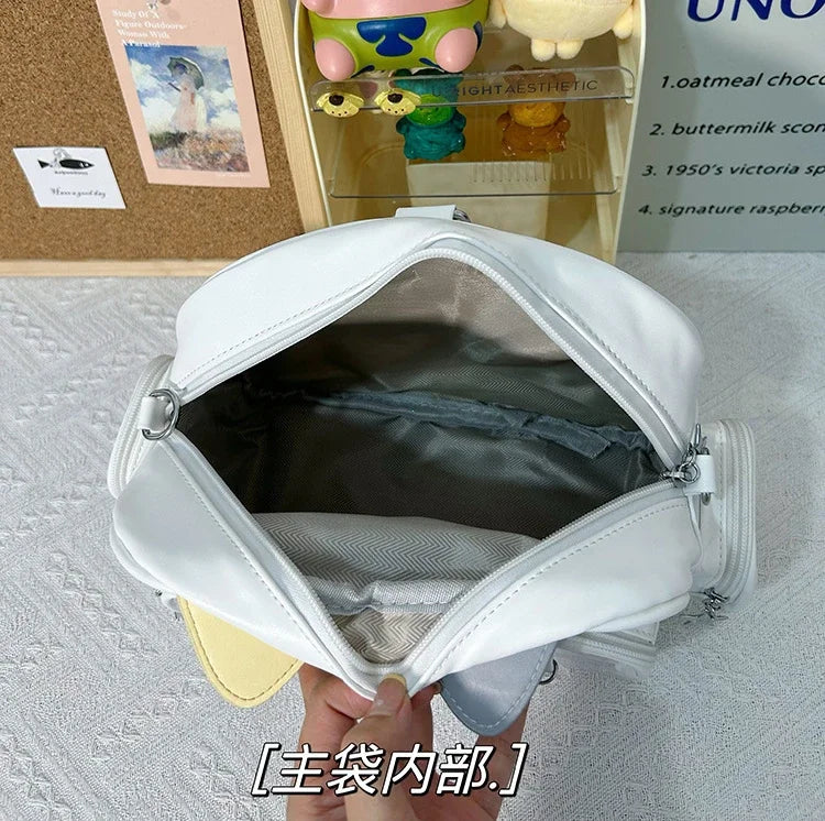 Y2K Kawaii Cat Ita Bag | Aesthetic Transparent Pocket Backpack Luxegan