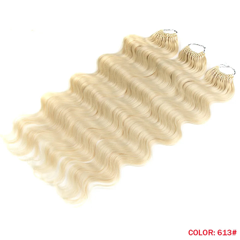 Fashion Idol Body Wave Crochet Hair - 22 Inch Soft Long Synthetic Goddess Braids - Natural Wavy Ombre 613 Blonde Hair Extensions