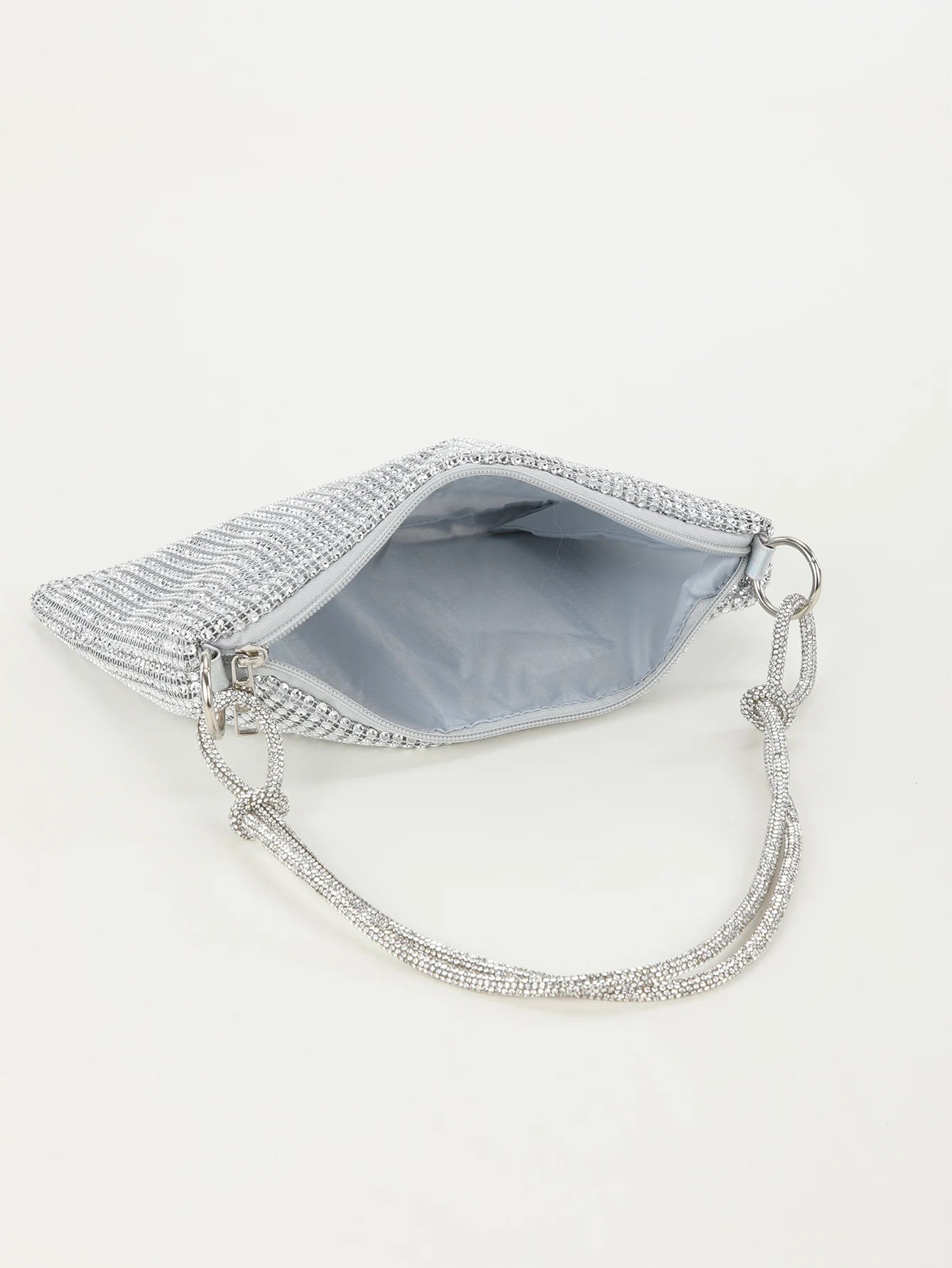 Shiny Rhinestone Woman Handbags | Underarm Crescent Evening Bag for Weddings, Parties & Gatherings (Sparkling Half Moon Purse) Luxegan