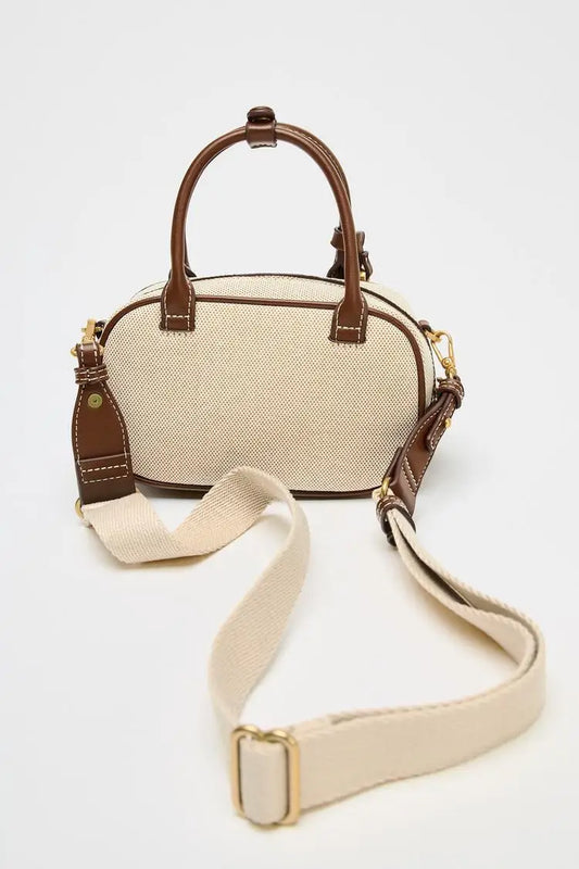 Mini Topstitched Crossbody | Soft Vintage Wide-Strap Boston Bag Luxegan