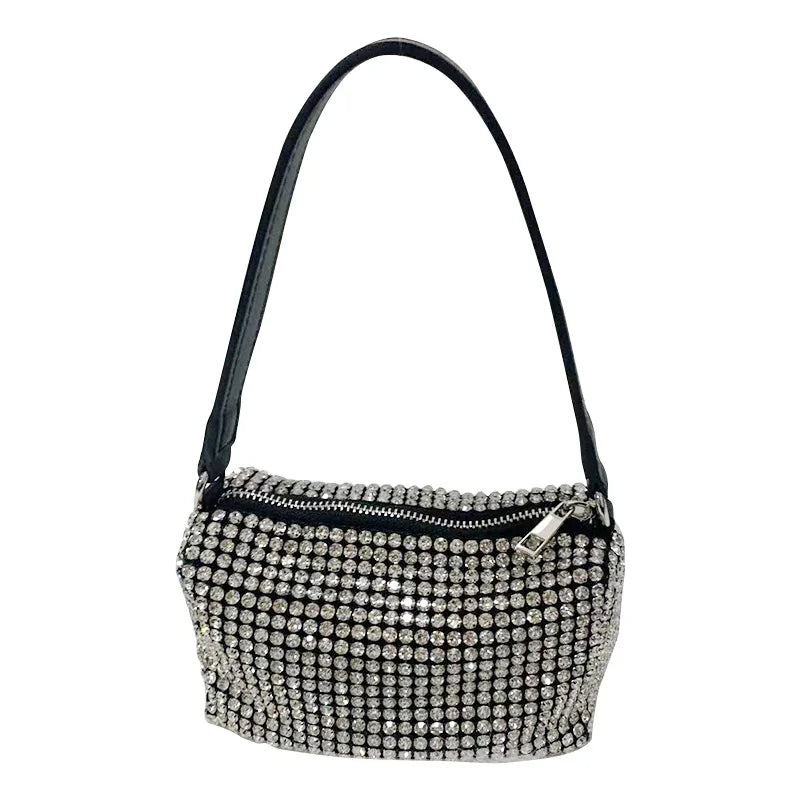 Diamond-Studded Rhinestone Clutch | On-Point Underarm Mini Bag Luxegan