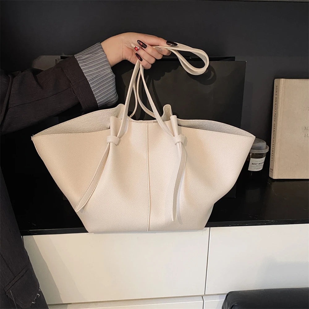 Luxury Designer 2-in-1 Shopper Tote Set | Branded Soft PU Leather Shoulder Handbag for Women (Big Capacity) Luxegan