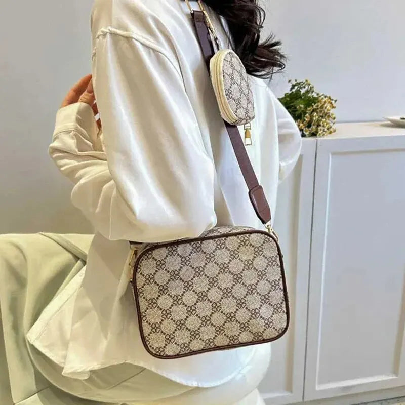 PU Leather Plaid Casual Tote | Moderate Hardness Vintage Handle Crossbody Bag Luxegan