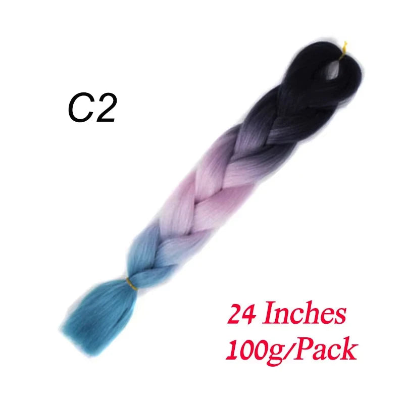 Lihui 24 Inch Pre-Stretched Synthetic Braiding Hair – Kanekalon Jumbo Braid | 100g | 100+ Ombre Colors