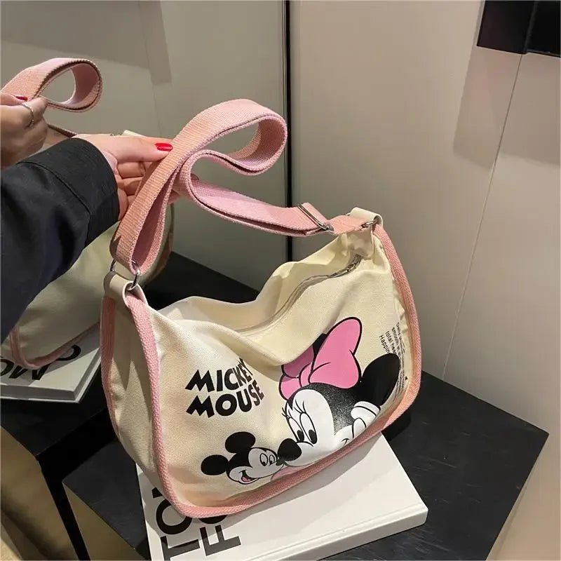 Disney Mickey Mouse Canvas Tote Bag | Large Capacity Shoulder & Crossbody Hobo Luxegan