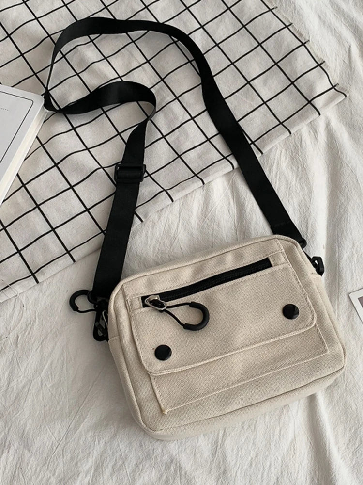 Canvas Crossbody Bag | Korean Mini Student & Cell Phone Bag Luxegan