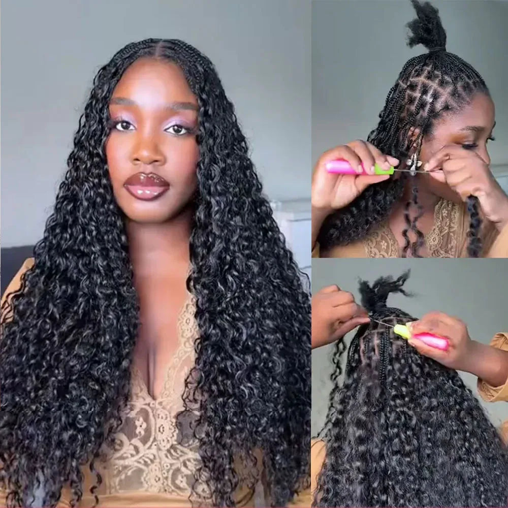 Burmese Curly Miracle Knots Crochet Human Hair | 100% Vietnamese Hair Boho Braids Feathered - view 3