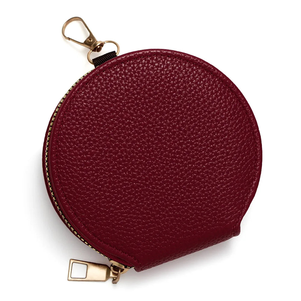 Fashion Candy Color Circular Zipper Coin Purse | Small PU Wallet, Headphone & Key Bag, Student Card Holder (Unisex) Luxegan