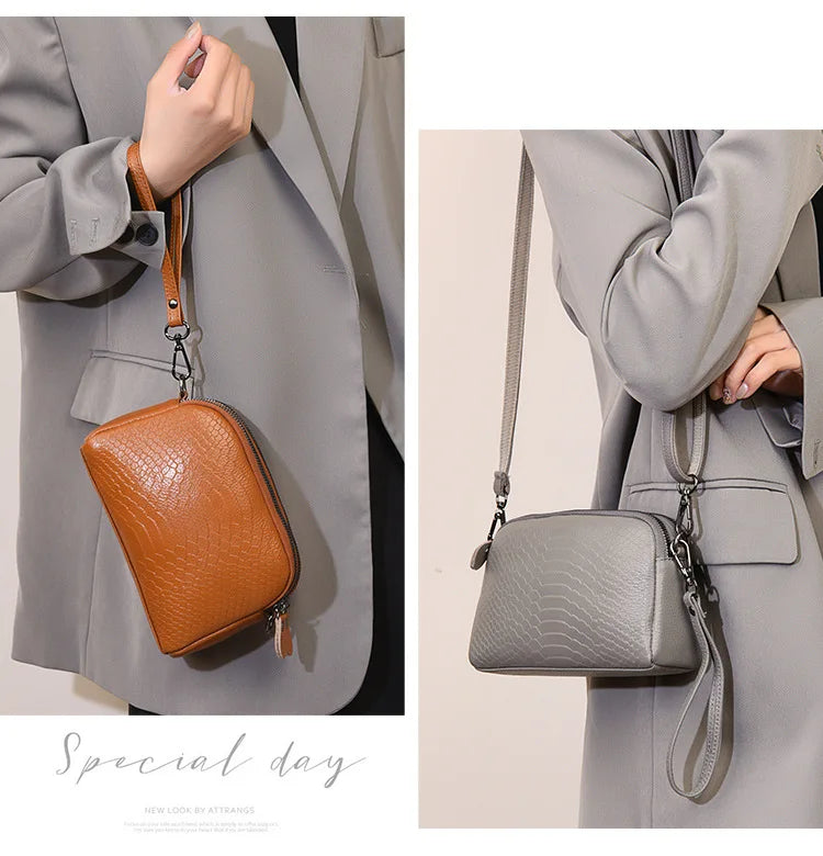 Cross Border Women's Crossbody Small Bag | New Fashion Genuine Cow Leather Single Shoulder Handbag (Trendy Messenger Bag) Luxegan