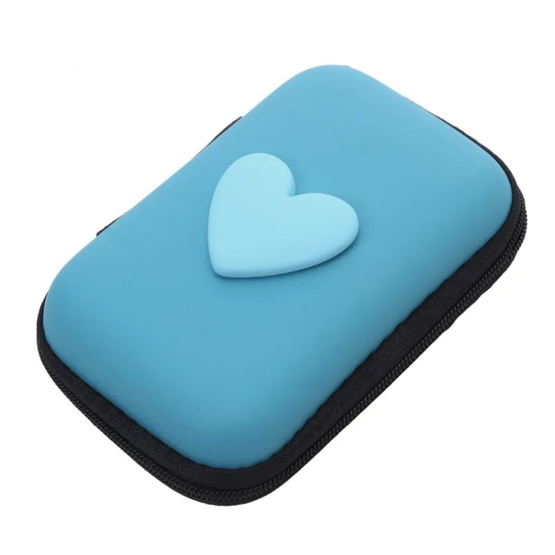 Cute Headphone & Data Cable Storage Bag | Rectangular Box Zipper Pouch Luxegan