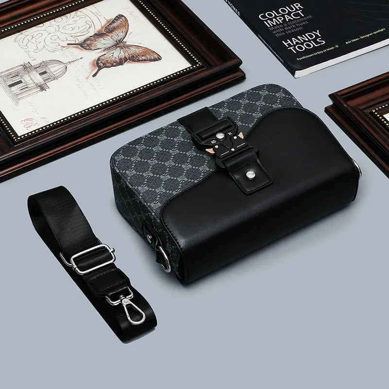Fashion Square Mailman Bag | Sophisticated "Small Satchel" Silhouette | High-End Men's Business Commuter Bag | "Dignified" High-Performance PU Essential for Radiant Versatile Styling Luxegan