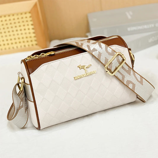 Luxury Checkered Messenger Bag | Soft Square Crossbody Purse Luxegan
