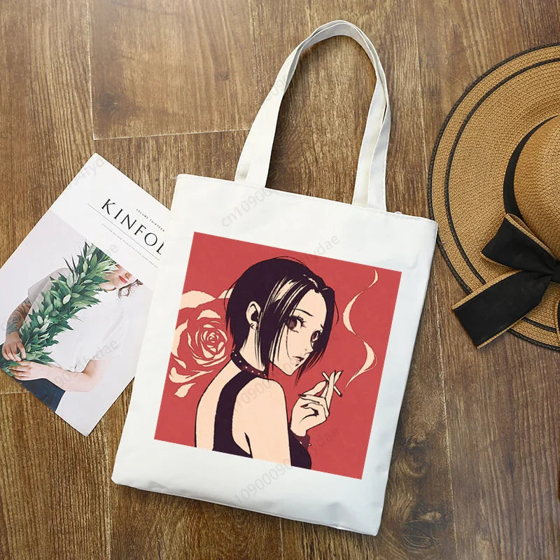 Nana Osaki BLAST Anime Manga Printed Canvas Tote Bag | Custom Reusable Cloth Handbag Shoulder Bag (Unisex) Luxegan
