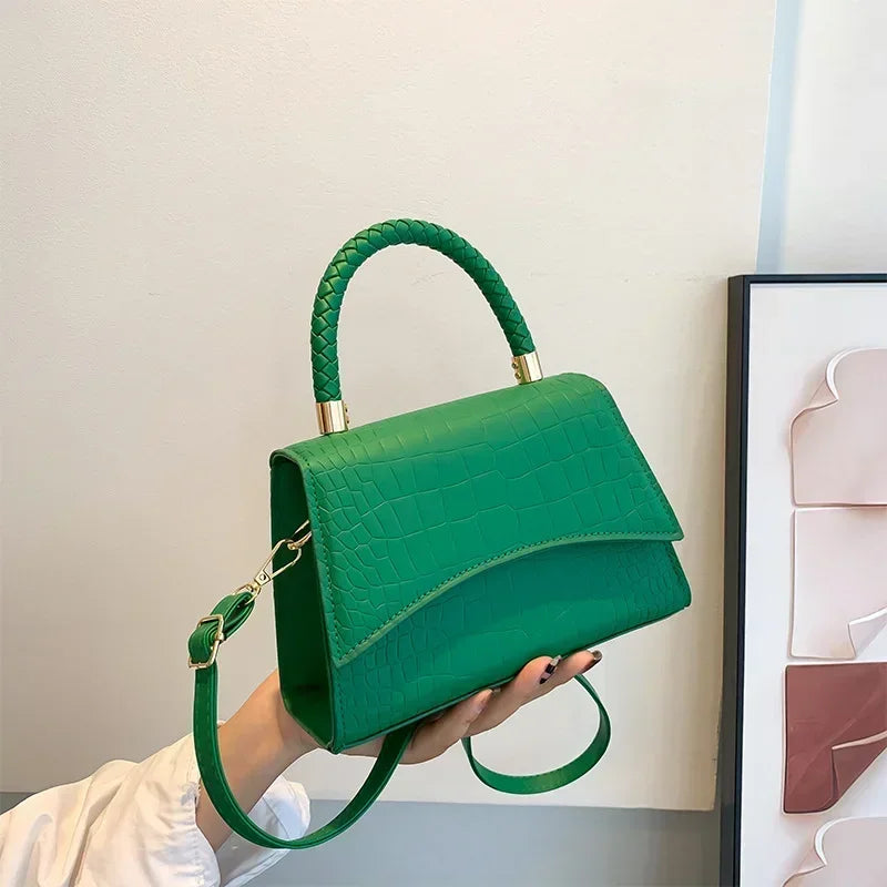 Solid PU Leather Flap Bag | Casual Designer Top Handle & Crossbody Luxegan
