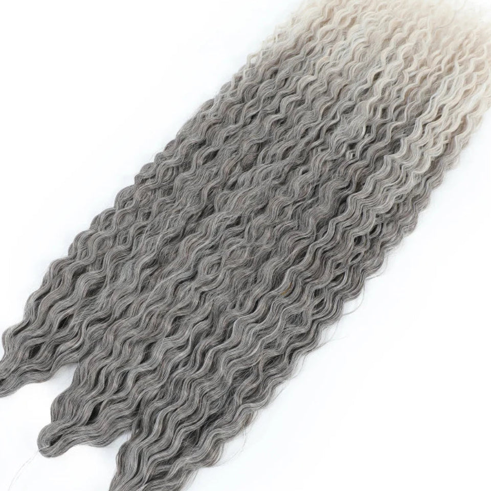 Ariel Curl Water Wave Twist Crochet Hair Extensions | Synthetic Ombre Braiding Hair 22-30 Inch - view 24