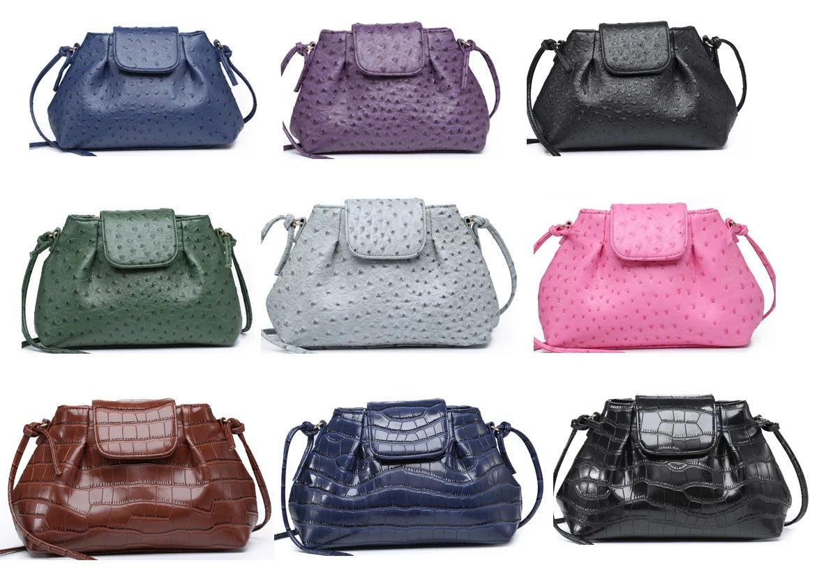Classic Elegant Ostrich Women's Clutch Bag | Python Handbag, Tote & Messenger Bag Luxegan