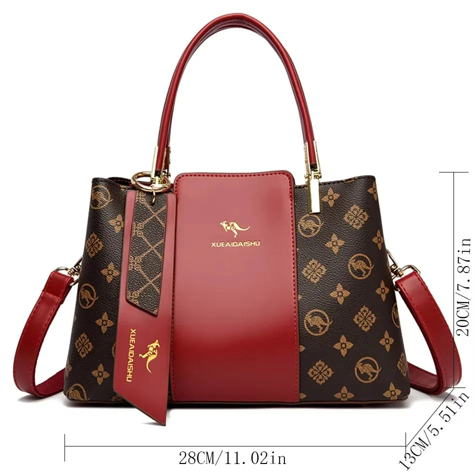 Genuine Soft PU Leather Handbags for Women | Vintage Shoulder Tote Bag & Large Capacity Purse