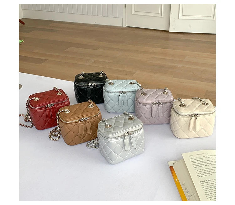 Mini Denim Crossbody Bags for Women | Lingge Chains Shoulder Bag & Fashion Brands Box Bag (Lipstick Coins Purses & Handbags) Luxegan