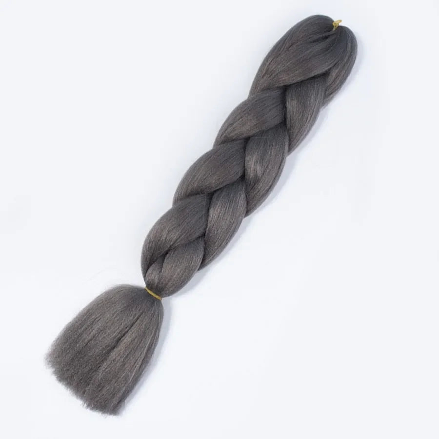 Synthetic Jumbo Braid Kanekalon Braiding Hair 24in | Ombre & Solid Colors | 100g
