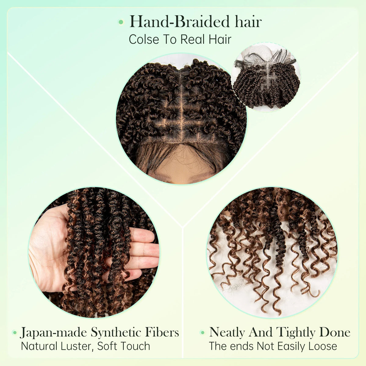 14 Inch Twisted Knotless Box Braids Wig | Full Lace | Baby Hair