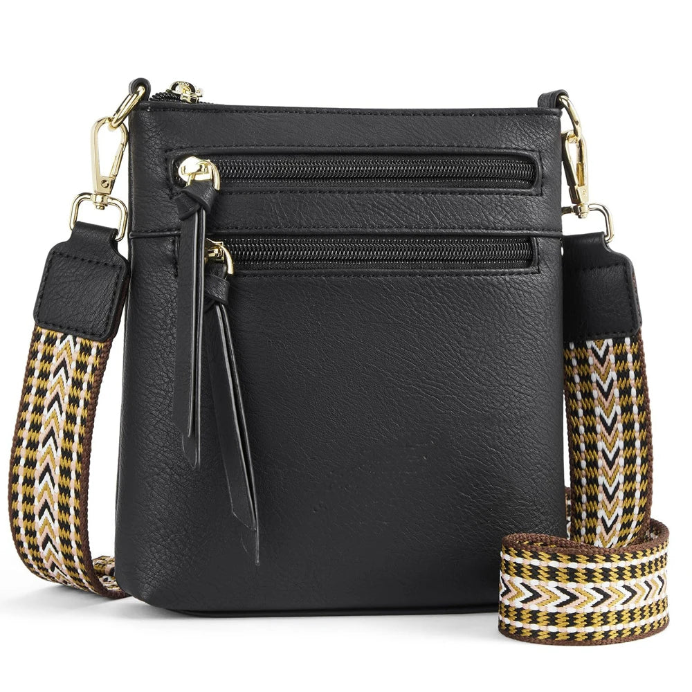 New Casual Double Zipper Crossbody Bag | Sophisticated Retro Simple Phone Bag | Elegant Women’s Single Shoulder Handbag | Luxury Multi-Functional PU Leather Satchel with "Dignified" Soft Finish Luxegan