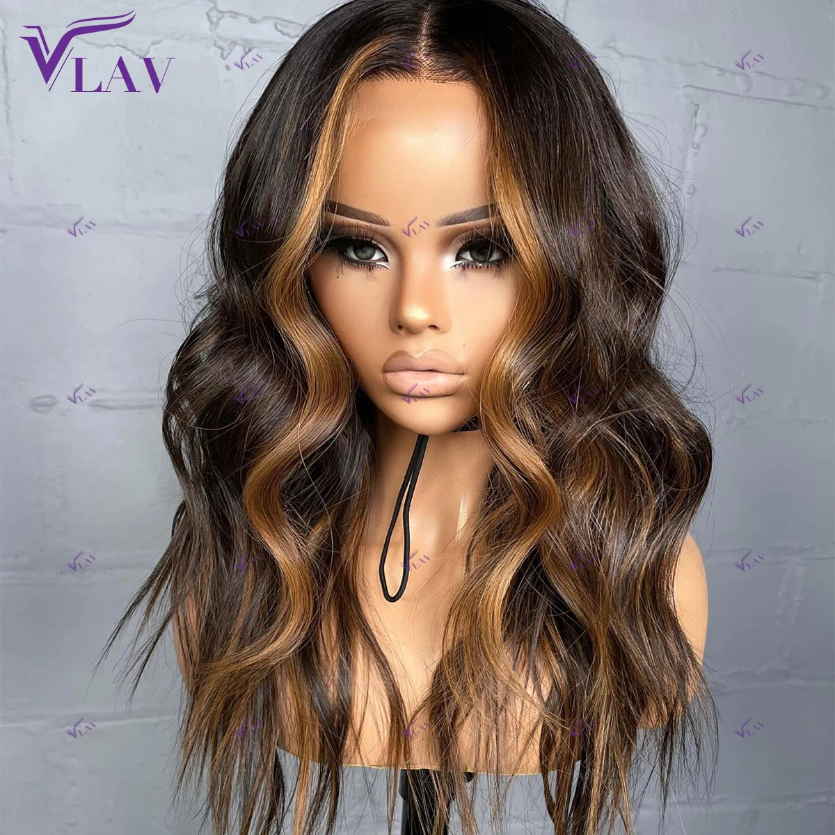 1B/30 Colored Highlight Glueless Wigs Human Hair Body Wave 13×6 HD Lace Frontal Wigs 360 HD Transparent Lace Wig PrePlucked VLAV