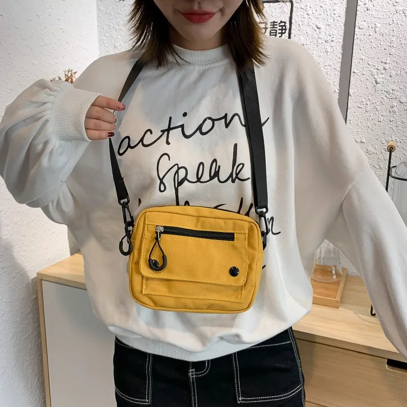 Canvas Crossbody Bag | Korean Mini Student & Cell Phone Bag Luxegan