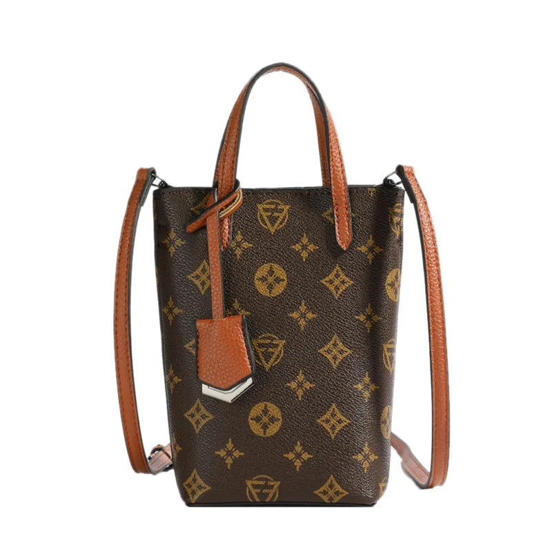 Retro Plaid Crossbody Bag | Compact Bucket Purse with Detachable Strap Luxegan