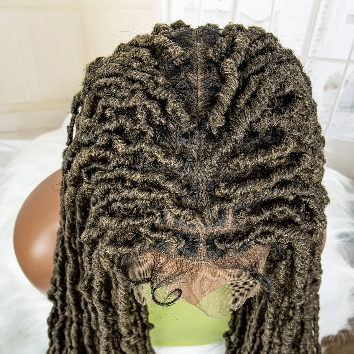Super Long 36 Inches Synthetic Full Lace Dreadlock Box Braided Wigs for Afro Black Women Black Knotless Braiding Wigs Luxegan
