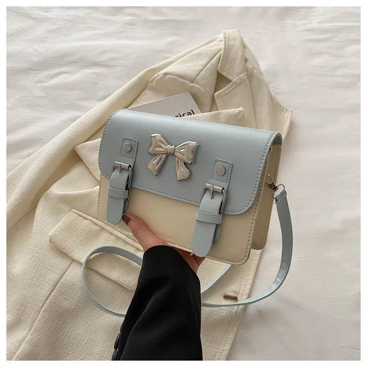 Fashion Square Small Crossbody Bags | Bowknot Decor Flap Shoulder Bag (For Summer Travel & Daily Use) Luxegan